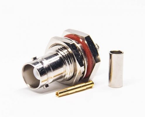 壓接型電連接器防水直式穿墻BNC射頻同軸接線(xiàn)