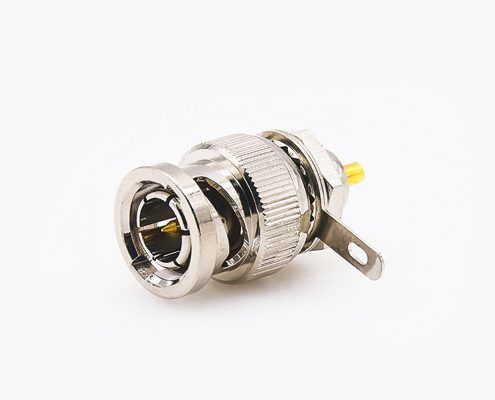 BNC連接器公頭帶螺母接地直式75Ω接線(xiàn)焊接